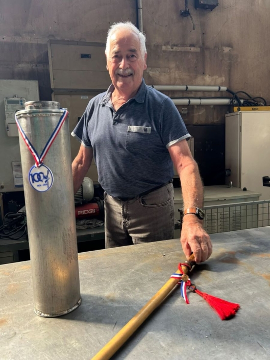 Capsule temporelle en inox fabriquée par Métallerie Willem (Gumbrechtshoffen) dans son atelier